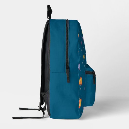 Pattern space lavender orange ocean blue name bedruckter rucksack (Links)