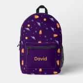 Pattern space lavender orange purple name bedruckter rucksack (Vorderseite)