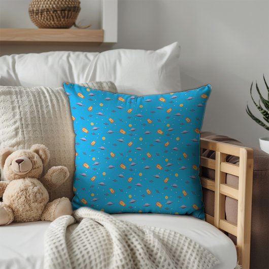 Pattern space lavender orange turquoise kissen