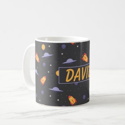 Pattern space  orange black name kaffeetasse (Vorderseite Links)