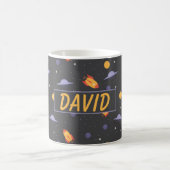 Pattern space  orange black name kaffeetasse (Mittel)