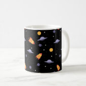 Pattern space ufo orange black kaffeetasse (VorderseiteRechts)