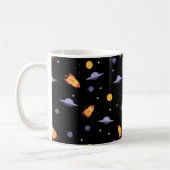 Pattern space ufo orange black kaffeetasse (Links)