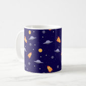 Pattern space ufo orange blue kaffeetasse (Vorderseite Links)