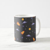 Pattern space ufo orange gray kaffeetasse (VorderseiteRechts)