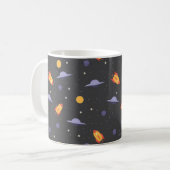 Pattern space ufo orange gray kaffeetasse (Vorderseite Links)