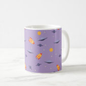 Pattern space ufo orange lavender kaffeetasse (VorderseiteRechts)
