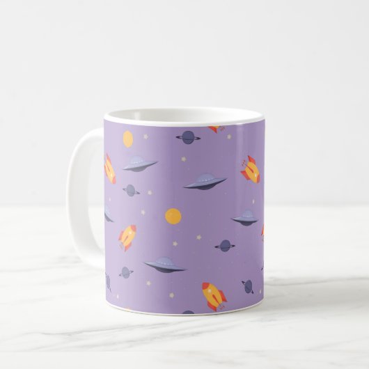 Pattern space ufo orange lavender kaffeetasse (Vorderseite Links)