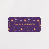 Pattern space ufo orange purple etiketten (Design 2)