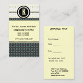 Pattern spielen Edgy Monogramm Ernennung Terminkarte (Vorne/Hinten)