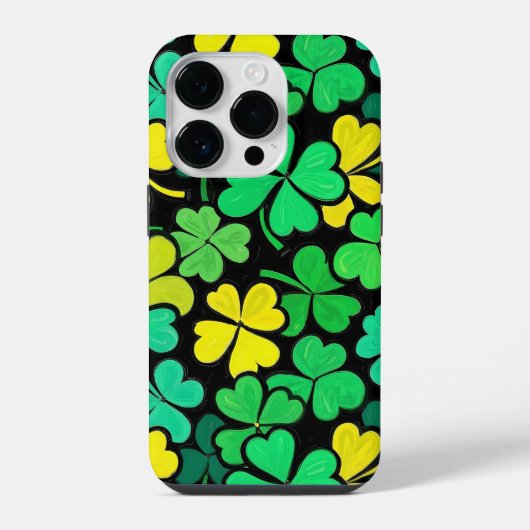 Pattern St. Patrick's Day Clovers iPhone Hülle (Rückseite)
