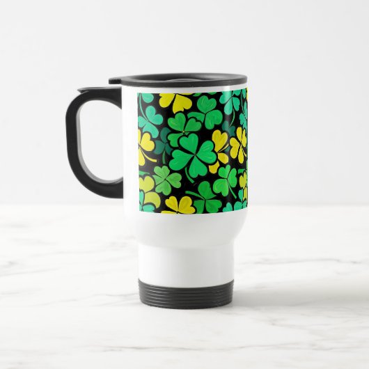 Pattern St. Patrick's Day Clovers Reisebecher (Links)