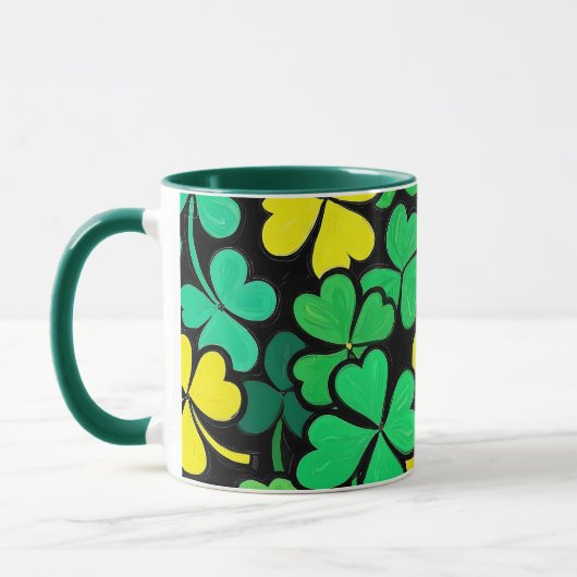 Pattern St. Patrick's Day Clovers Tasse (Links)