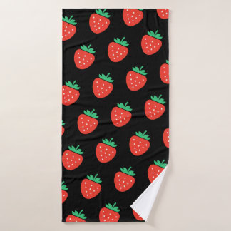 pattern strawberries badehandtuch