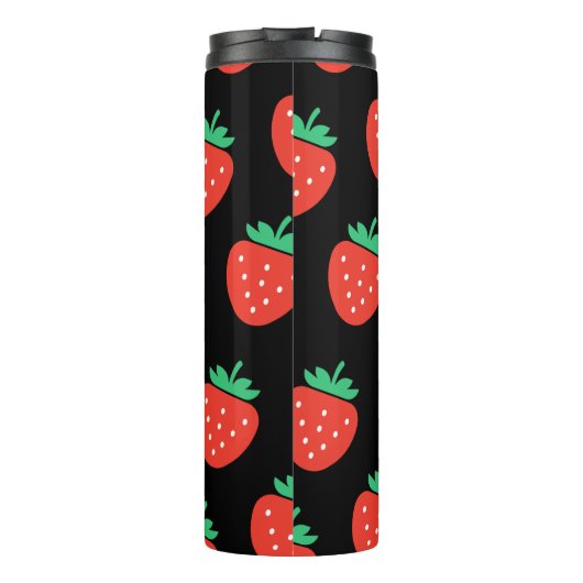 pattern strawberries black thermosbecher (Rückseite)