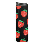 pattern strawberries black thermosbecher (Nach rechts gedreht)