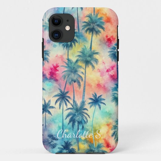 Pattern Tie Dye Palms Custon Case-Mate iPhone Hülle (Rückseite)
