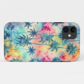 Pattern Tie Dye Palms Custon Case-Mate iPhone Hülle (Rückseite (Horizontal))