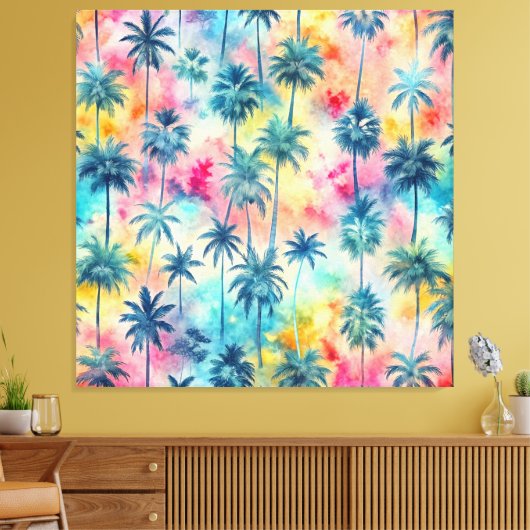 Pattern Tie Dye Palms Leinwanddruck (Insitu (Wohnzimmer))