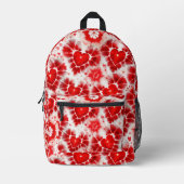 Pattern Tie Dye Red Hearts Bedruckter Rucksack (Vorderseite)