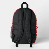 Pattern Tie Dye Red Hearts Bedruckter Rucksack (Rückseite)