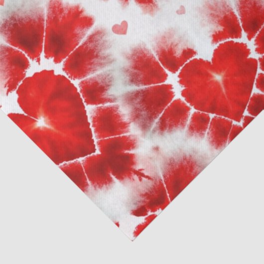 Pattern Tie Dye Red Hearts Seidenpapier (Detail)