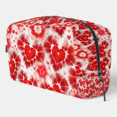 Pattern Tie Dye Red Hearts Waschbeutel (Rechte Ecke)