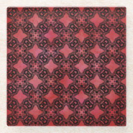 Pattern-Untersetzer aus schwarzem und rotem Diaman Glasuntersetzer