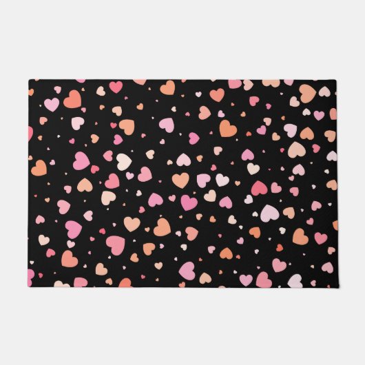 Pattern Valentine's 2023 Hintergrund mit Herz Fußmatte (Vorderseite)