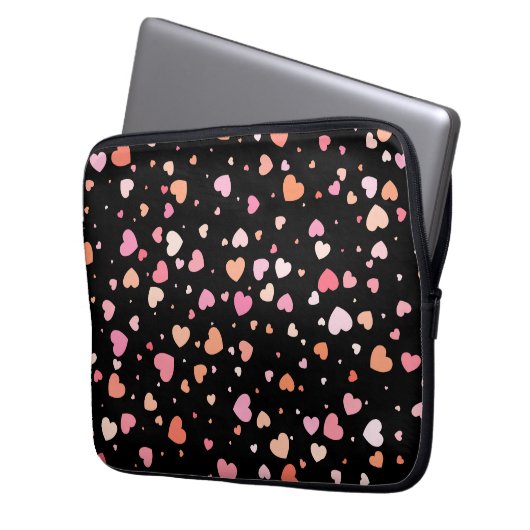 Pattern Valentine's 2023 Hintergrund mit Herz Laptopschutzhülle (Vorderseite Links)