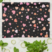 Pattern Valentine's 2024 Hintergrund mit Herz Geschirrtuch (Gefaltet)