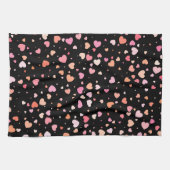 Pattern Valentine's 2024 Hintergrund mit Herz Geschirrtuch (Horizontal)