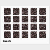 Pattern Valentine's 2024 Hintergrund mit Herz Quadratischer Aufkleber (Blatt)