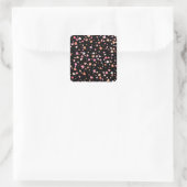 Pattern Valentine's 2024 Hintergrund mit Herz Quadratischer Aufkleber (Tasche)