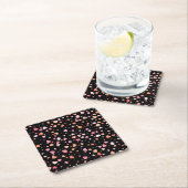 Pattern Valentine's 2024 Hintergrund mit Herz Rechteckiger Pappuntersetzer (Vor Ort)
