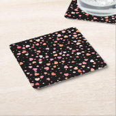 Pattern Valentine's 2024 Hintergrund mit Herz Rechteckiger Pappuntersetzer (angewinkelt)