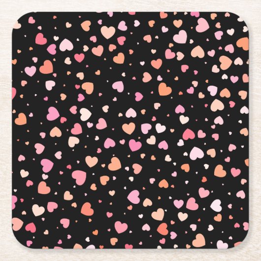 Pattern Valentine's 2024 Hintergrund mit Herz Rechteckiger Pappuntersetzer (Vorderseite)