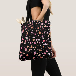 Pattern Valentine's 2024 Hintergrund mit Herz Tasche