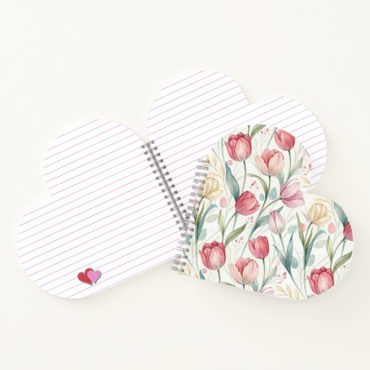 Pattern Watercolor Modern Tulips Notizblock (Innenseite)