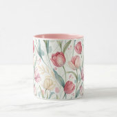 Pattern Watercolor Modern Tulips Tasse (Zentrum)