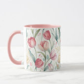 Pattern Watercolor Modern Tulips Tasse (Links)