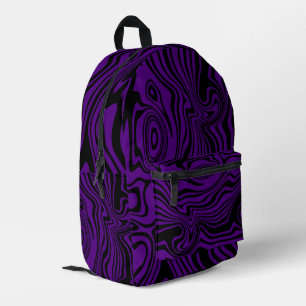 Pattern Waves Lila schwarzes Backpack Farben auswä Bedruckter Rucksack