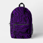 Pattern Waves Lila schwarzes Backpack Farben auswä Bedruckter Rucksack (Vorderseite)