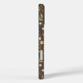 Pattern Wildflowers Brown Background Case-Mate iPhone Hülle (Rückseite / Rechts)