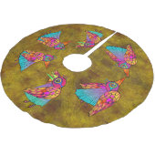 Pattern With bird creatures Polyester Weihnachtsbaumdecke (Schrägansicht)