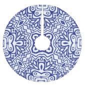 Pattern With Blue on White Polyester Weihnachtsbaumdecke (Vorderseite)
