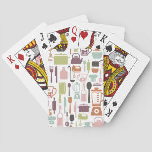 Pattern with colorful cooking icons spielkarten