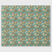 Pattern with cupcakes and candies geschenkpapier (Flach)