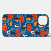 Pattern With Cute Cats and Birds Case-Mate iPhone Hülle (Rückseite (Horizontal))