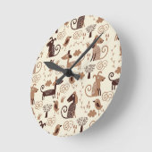 pattern with cute dogs runde wanduhr (Winkel)
